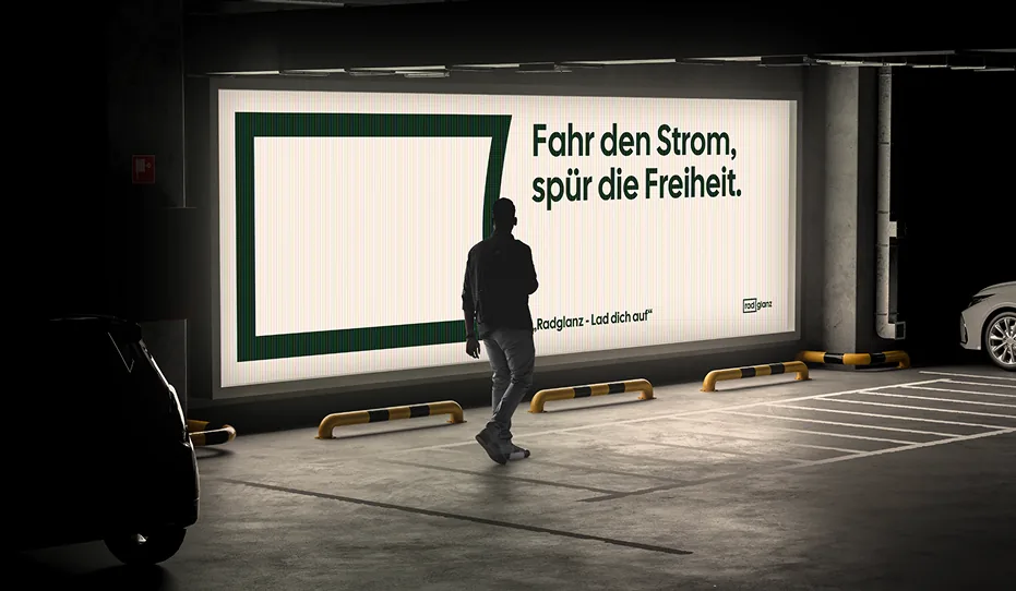 Mockup eines digitalen Plakates für radglanz