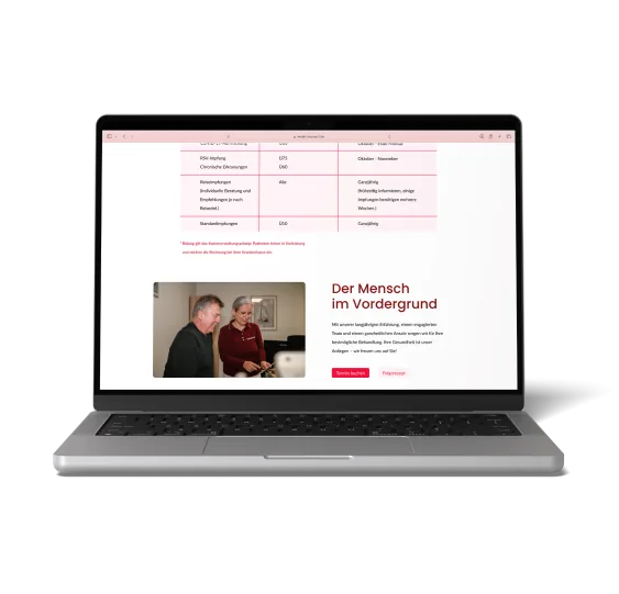 Website Mockup für Matthiesen Lieber