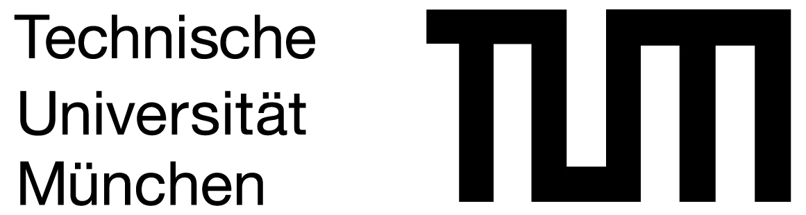 Logo der Technischen Universität München (TUM) mit dem ausgeschriebenen Namen und dem stilisierten Schriftzug.