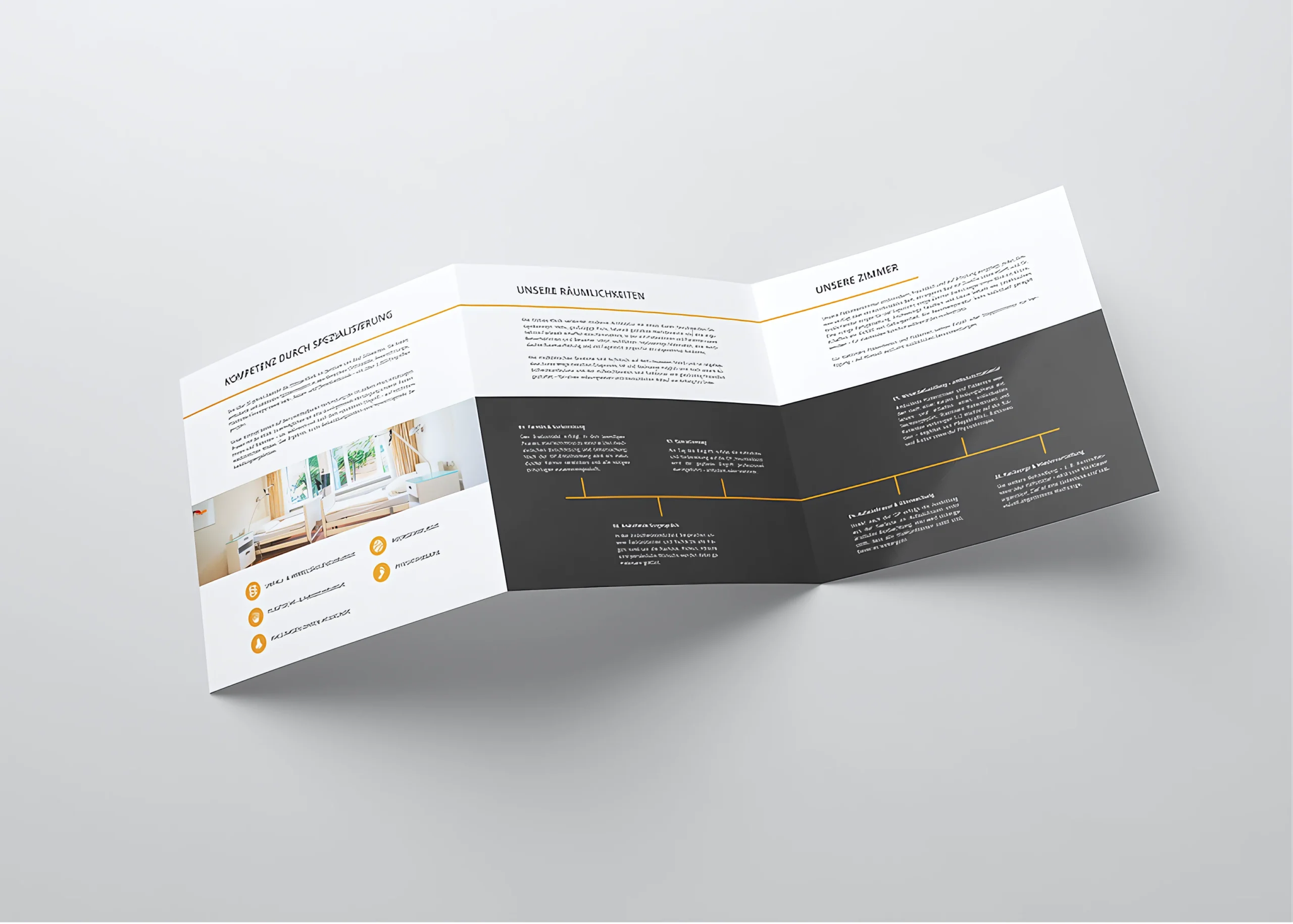 Mockup von Flyer für Ostsee-Klinik