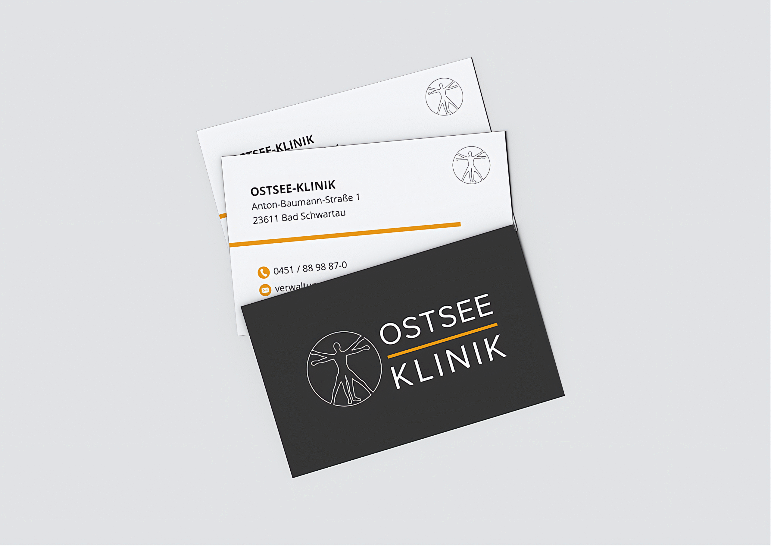 Mockup von Visitenkarte für Ostsee-Klinik