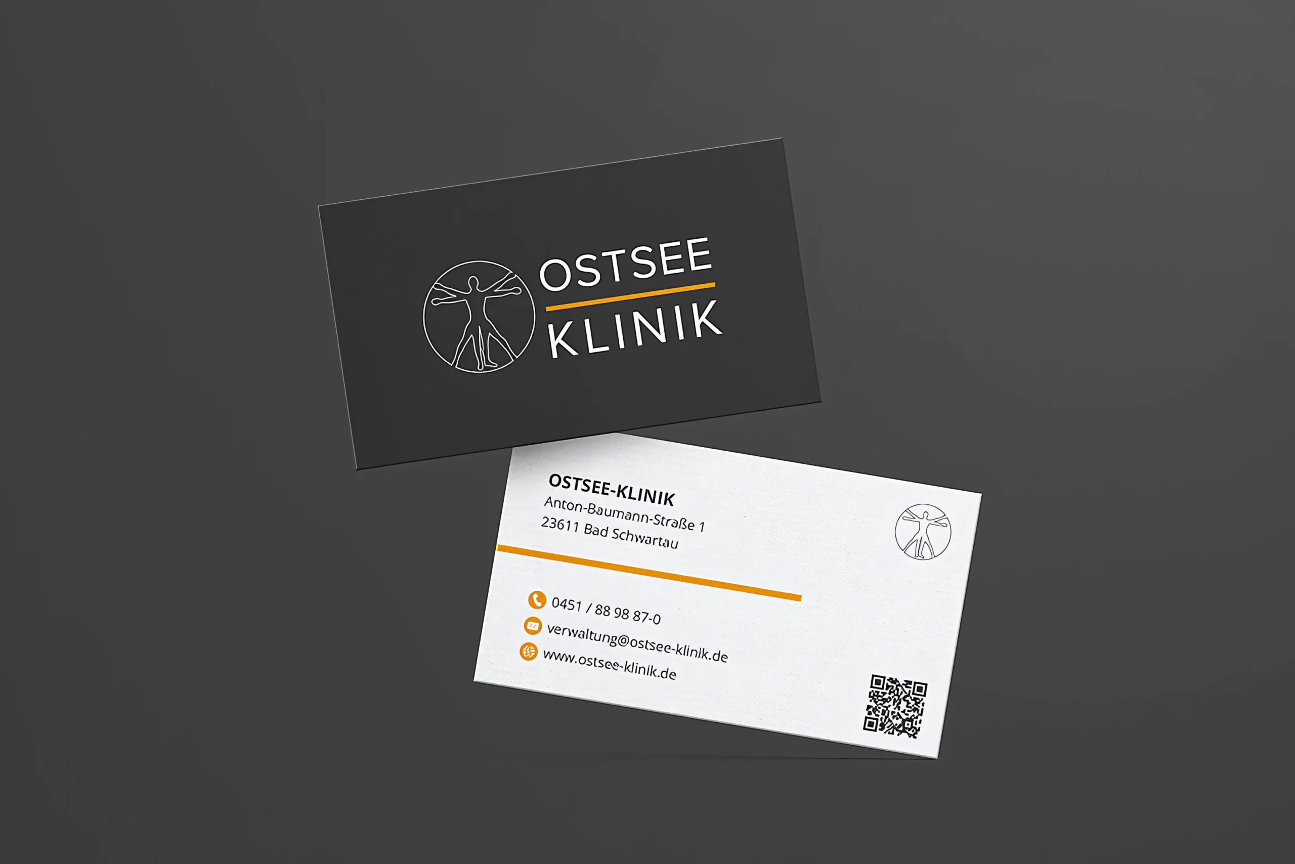 Mockup von Visitenkarte für Ostsee-Klinik