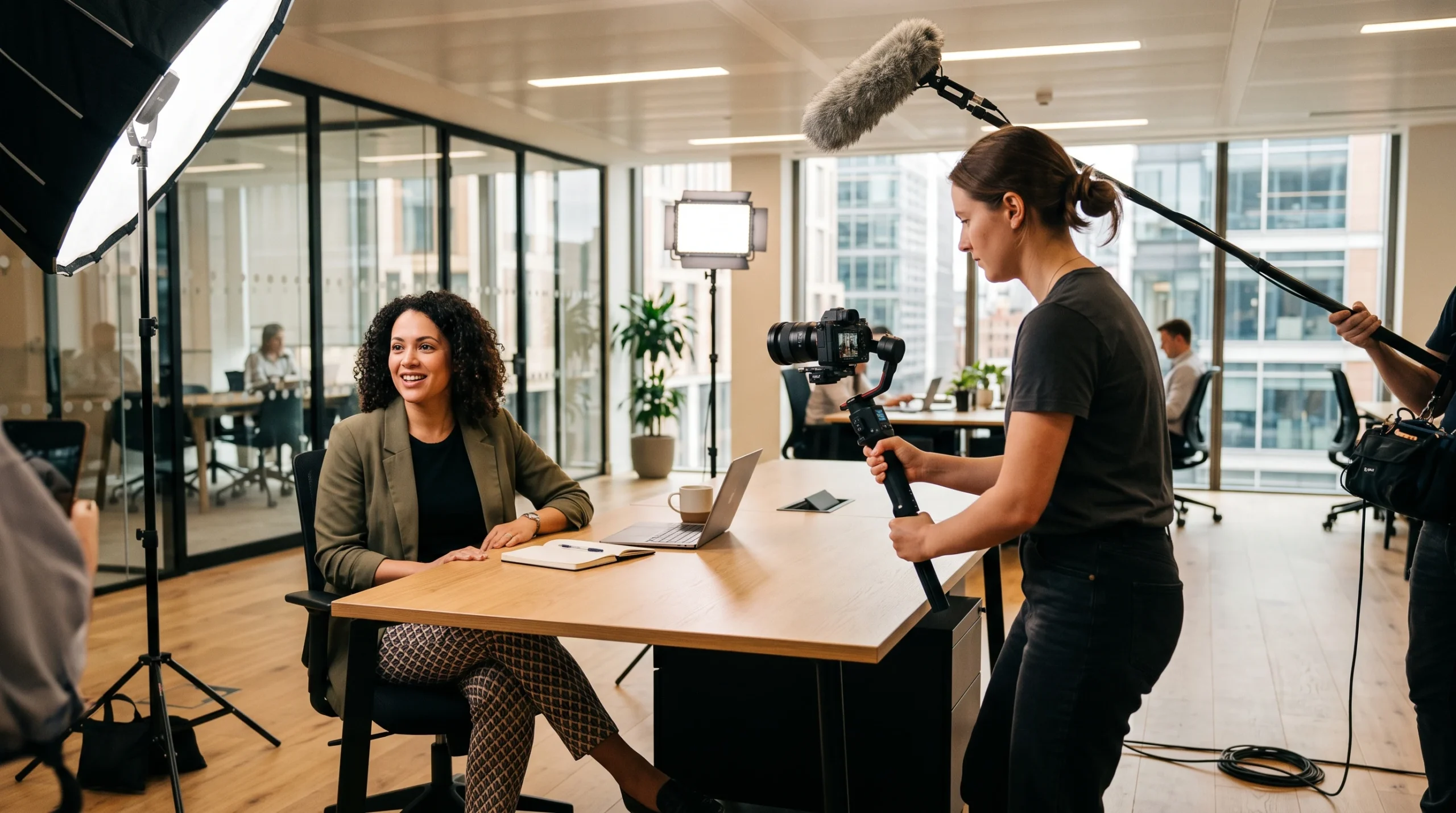 vorteile recruitingvideo: HR-Team produziert ein modernes Recruitingvideo im Unternehmen